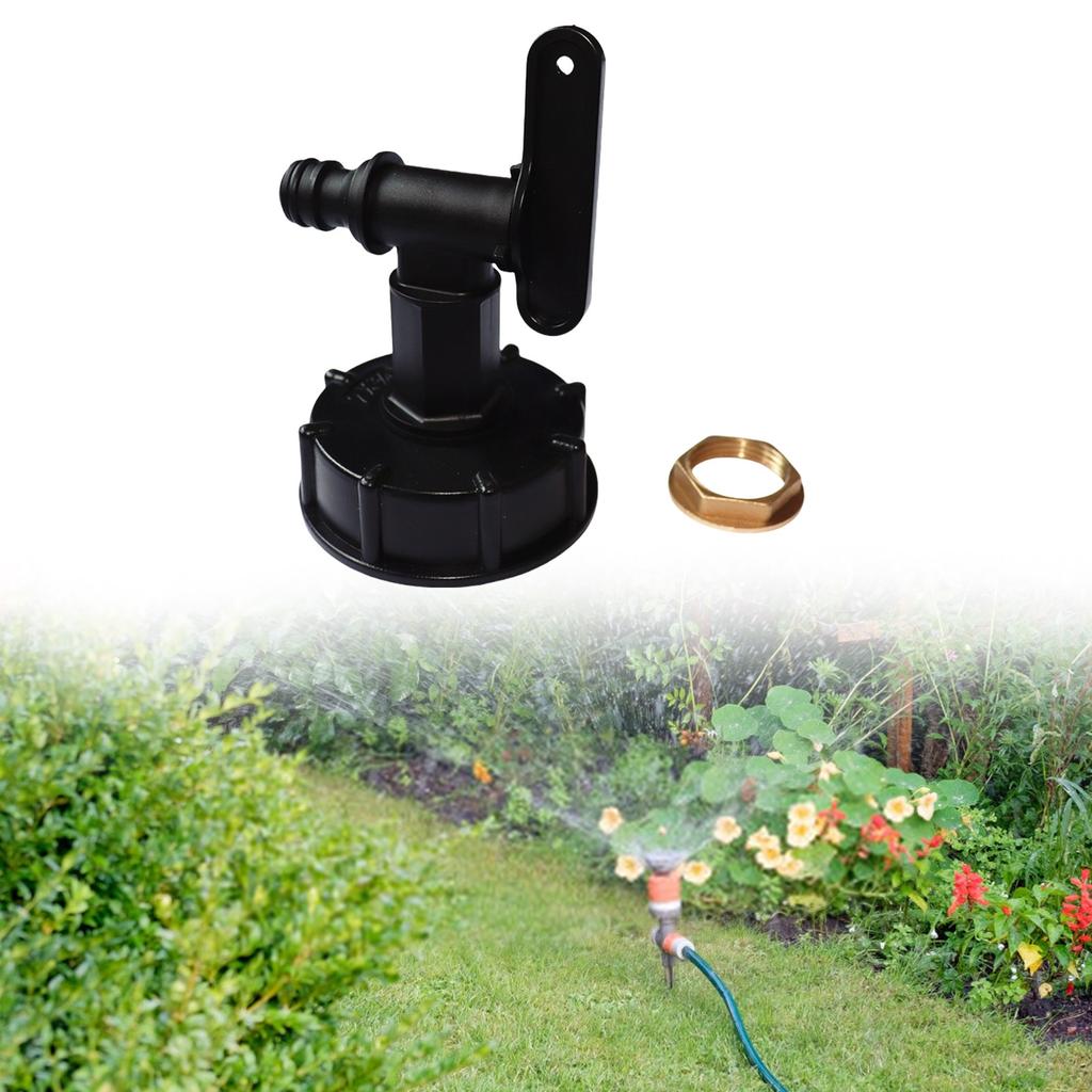 2Pcs Water Butt Tap with Brass Seal Replacement Rain Water Collection Tap for Garden Home Fit 3/4" Thread Adapter