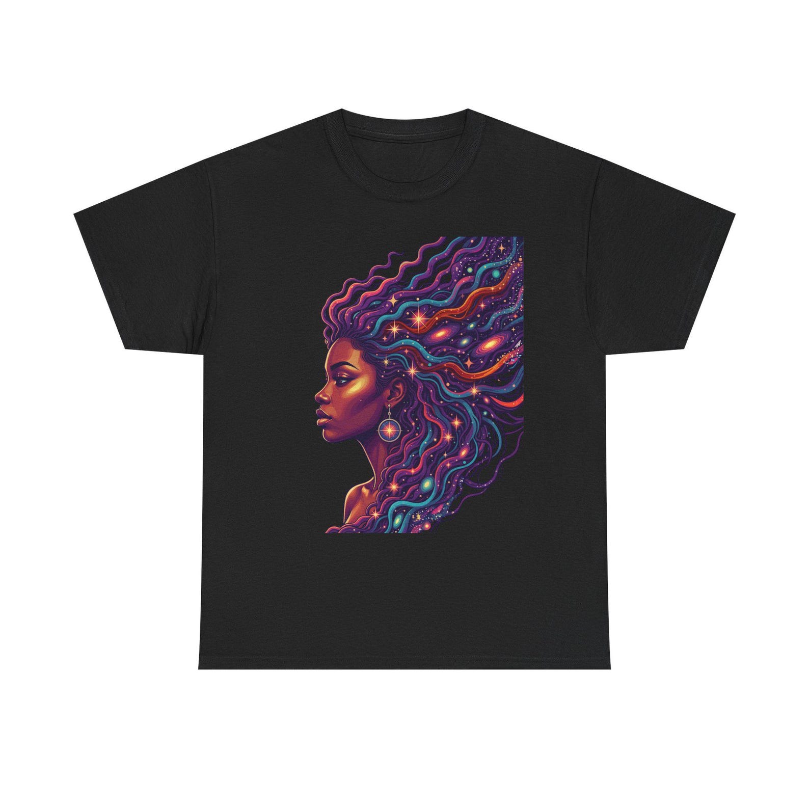 Black Futures Tee | Psychedelic Galaxy Portrait T-Shirt 4XL