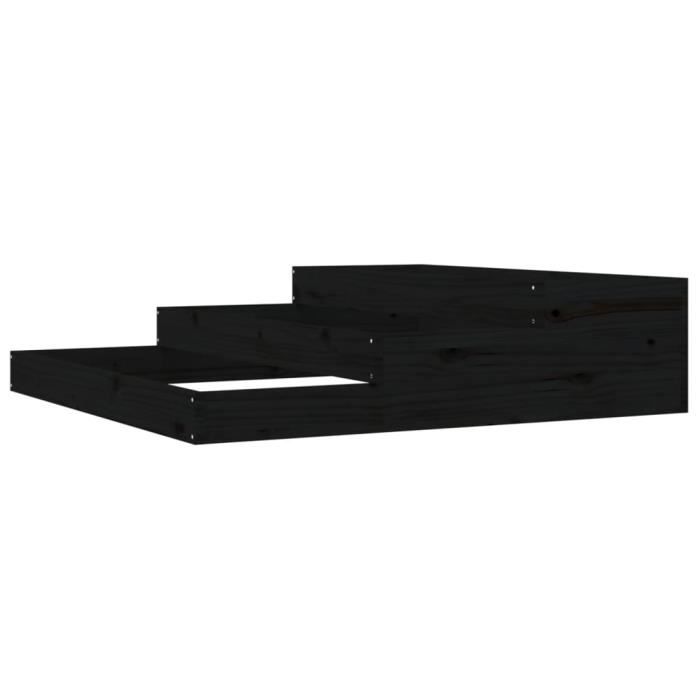 VidaXL Jardinière Noir 107x107x27 cm Bois massif de pin 823917