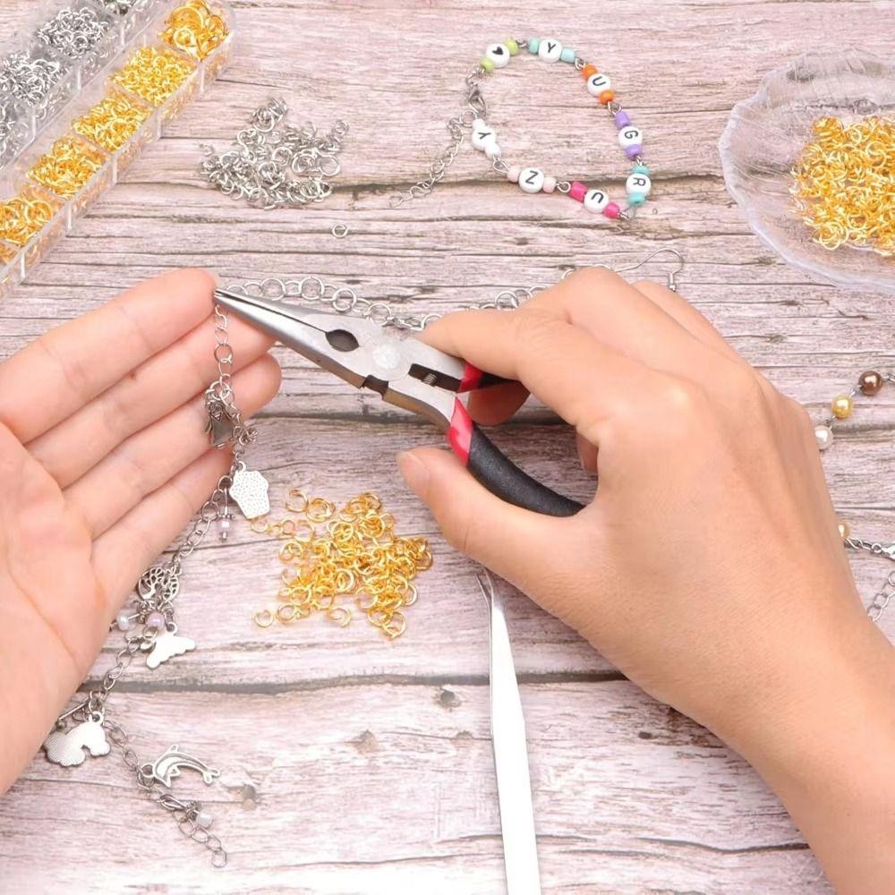Open Jump Rings Jewelry Making Kit 12 Grids Repair Tools Kit Pliers Jewelry Findings Set  Bracelets