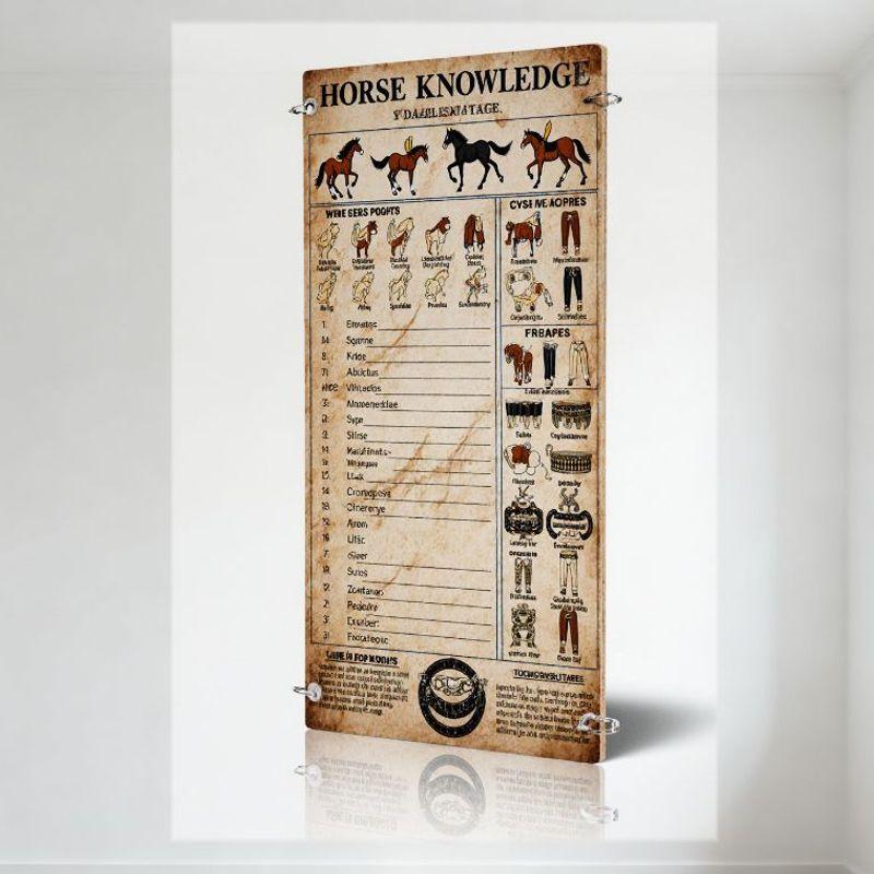 

Vintage Horse Knowledge Tin Sign 5 Families of Horse Parts & Breeds, Retro Horse Head Emblem Metal Plaque for Home Bar Man Cave 20x30cm（7.8x11.8inch）
