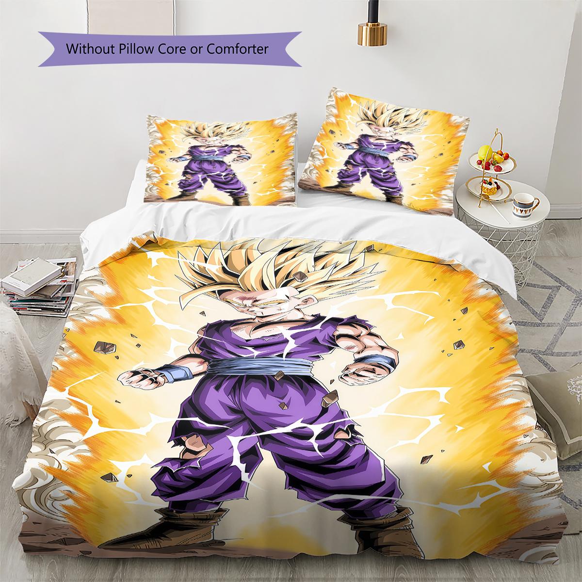 

Vegito Pattern Bedding,Quilt Set Quilt Cover Pillowcase Home Birthday Gift (1 * duvet cover + 2 * pillowcase, without core) 135x200cm