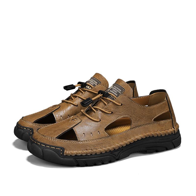 Men's Shoes Leather Male Hollow Out Walking Shoes Men Outdoor Driving Shoe Fashion Mens Sneakers Non-Slip Casual Luxury Sandals