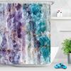 Purple Crystal Marble Abstract Shower Curtain For Bathroom Turquoise Teal Mineral Rock Texture Modern Shower Curtain With Hooks