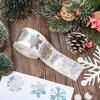500pcs Winter Snowflake Sticker Roll, Laser Silvery Sealed Waterproof Self-Adhesive Christmas Stickers - Christma Gift Tags