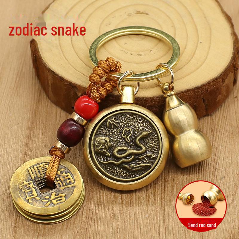 

«Подвеска-брелок в виде змеи-хранителя с двенадцатью знаками зодиака, вращающимся орнаментом в виде пяти императоров и Будды»