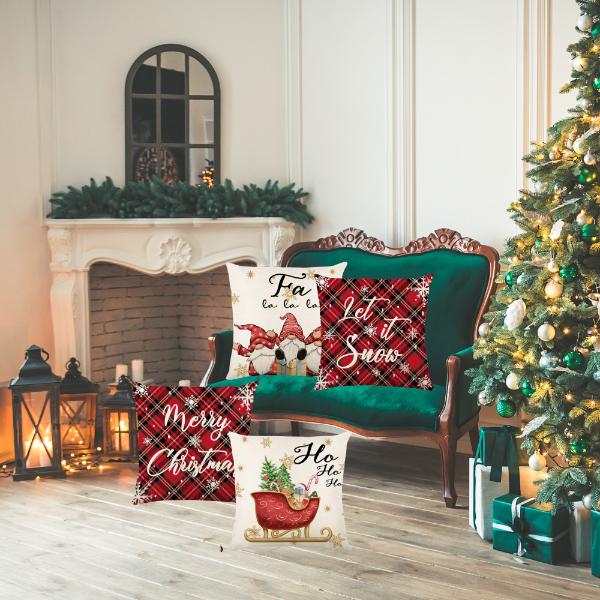 Christmas Pillowcase Set 4 Pcs Decorative 45X45 [Pillowcase6]