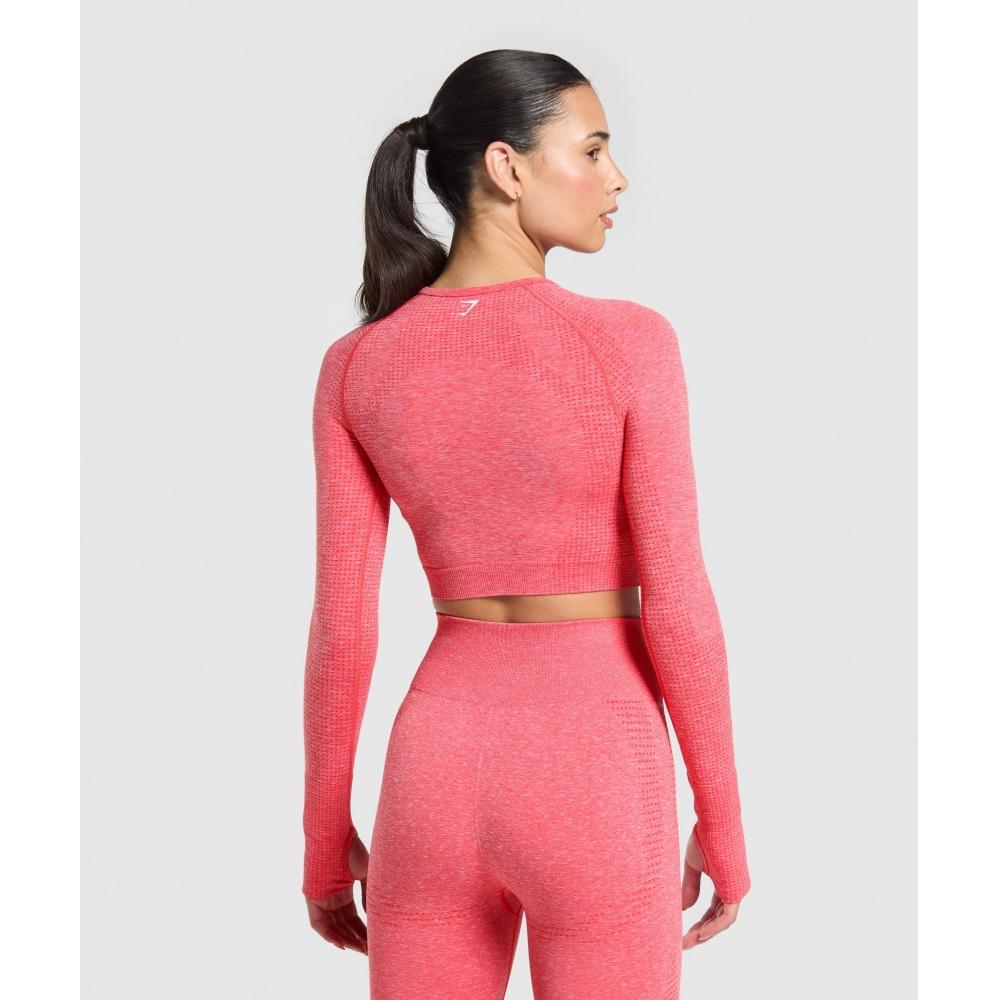 Gymshark Vital Seamless 2.0 Crop Top Coral Red Marl B1a3d Rb0z