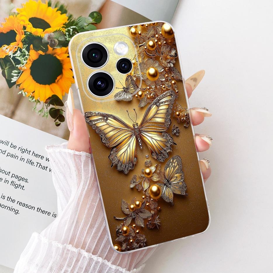For Oppo Reno 15 FS Case Reno15 F 5G CPH2801 Luxury Butterfly Painted Cover Soft Slim Phone Case For Oppo Reno15 Pro Fundas Bags