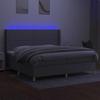 VidaXL Sommier à Lattes de Lit avec Matelas et LED, Lit Rembourré avec Tête de Lit, Lit Double, Lit Adulte de Chambre, 3138821