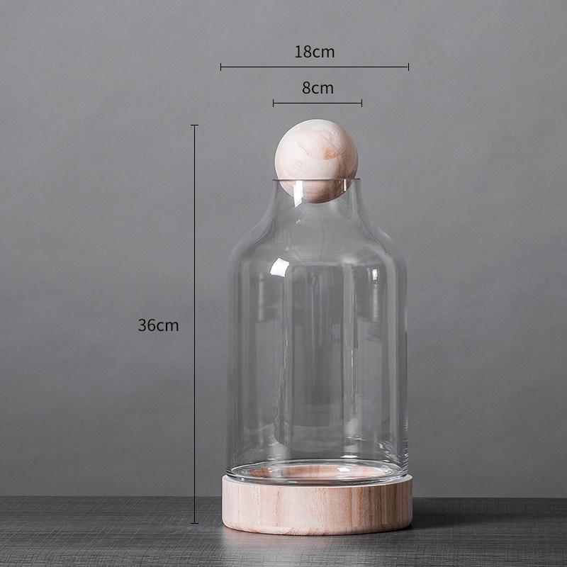 Simple Everlasting Flower Glass Cover Ornaments Living Room TV Cabinet Model Room Home Decorations Valentine's Day Gift
