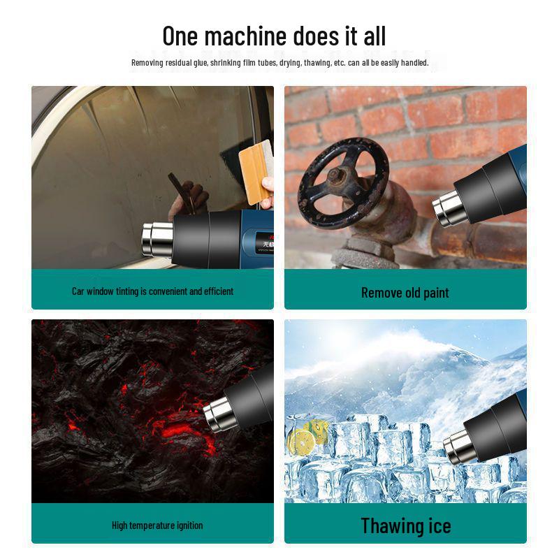Digital Heat Gun: Adjustable Temperature Hot Air Gun for Car Wrapping & Heat Shrink with Display