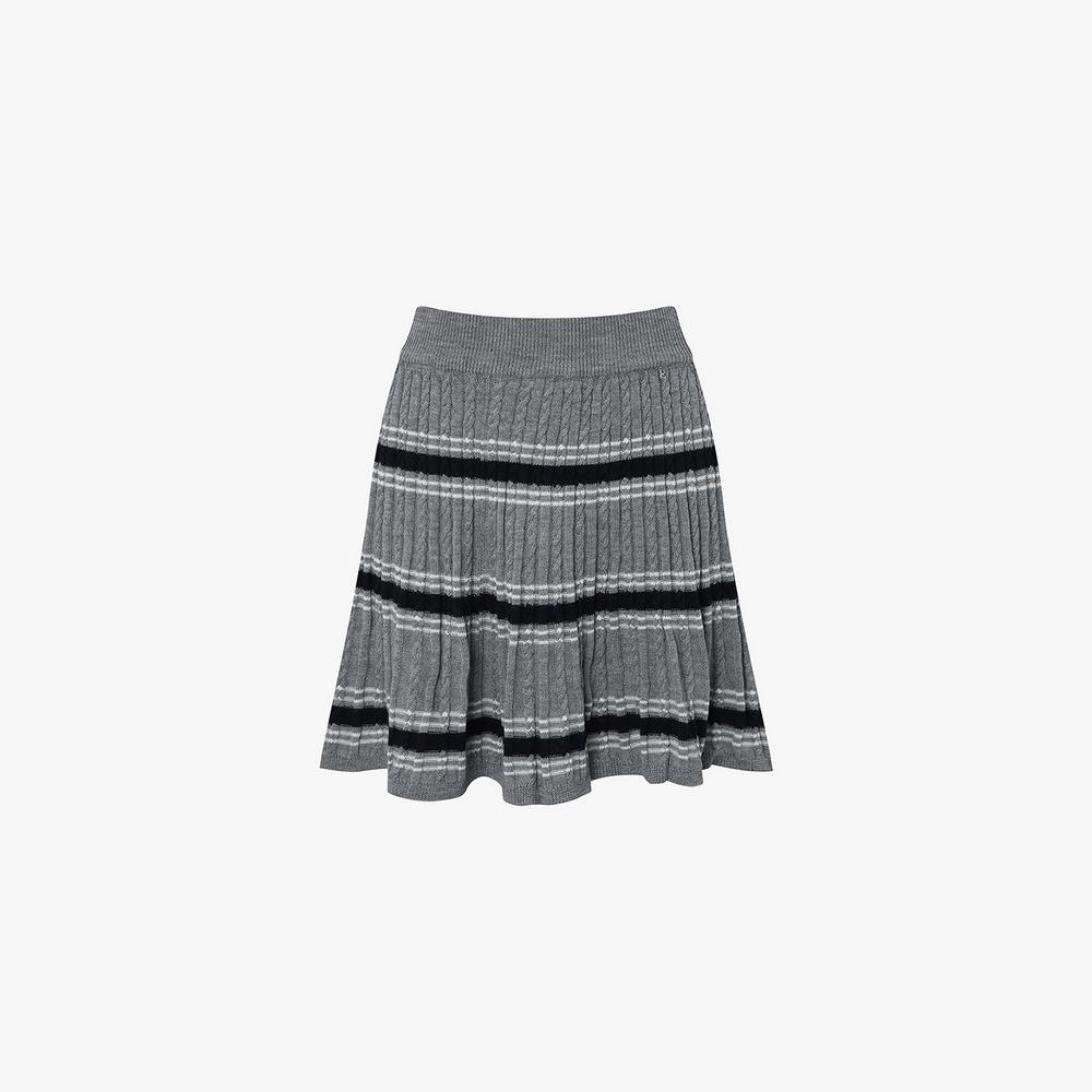 Ibiem Striped Knit Flare Skirt Emq1Ksk200