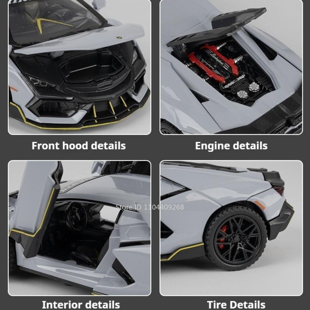 1:32 Revuelto Mansory SVJ63 Model Car Toy Alloy Diecast Doors Opened Sports Cars Miniature Sound Light Models Christmas Gift