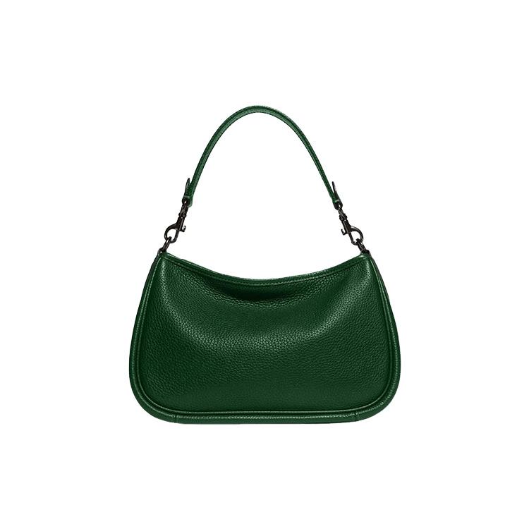 New COACH Cary Pebbled Leather Shoulder Bag, Handbag, Shoulder Bag Women's Deep Pine Green CC437-V5CZS