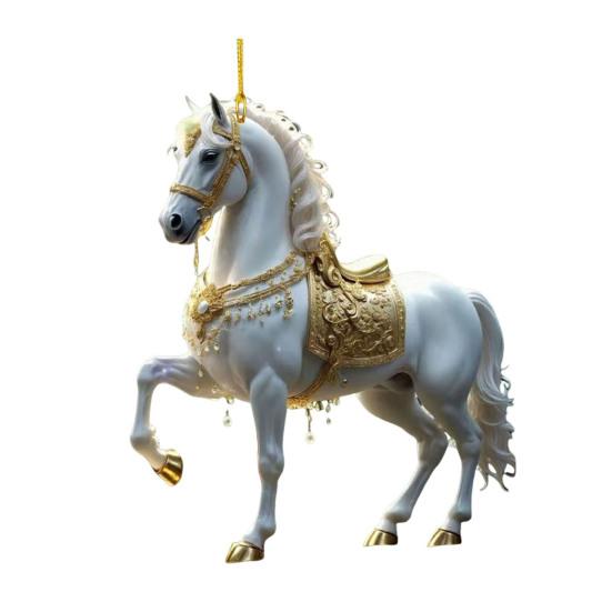 Car Rearview Mirror Charm with Pony Design Cute 2D Flat Acrylic Keychain for Bag And Keys Horse Lover Gift for Girls And Equestrian Fans