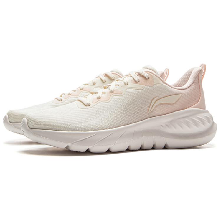Li Ning Easy Flex Soft Rebound Casual Running Shoes Women Sneaker White Orange ARSV020-1