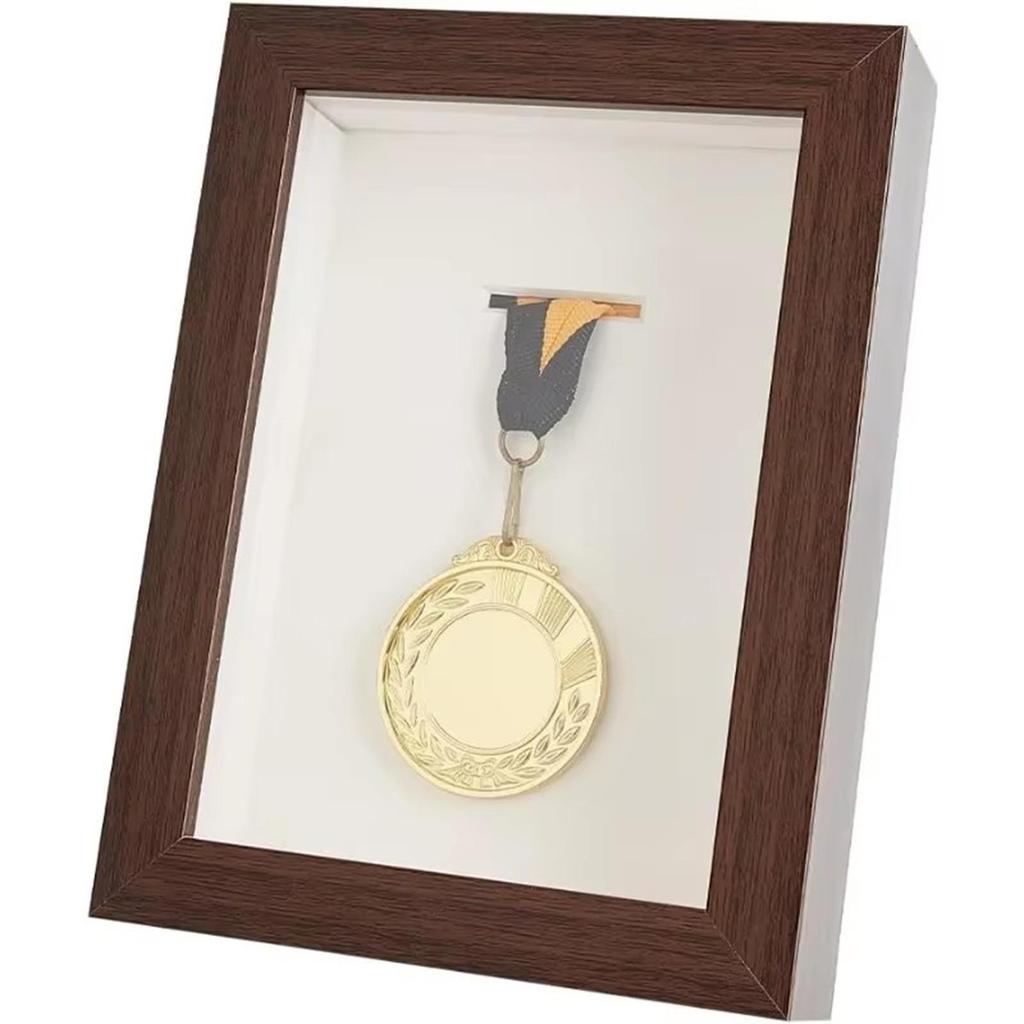 Medaljutställning Skuggboxram Fotoram Stilfull Trä Medaljutställningsfodral för