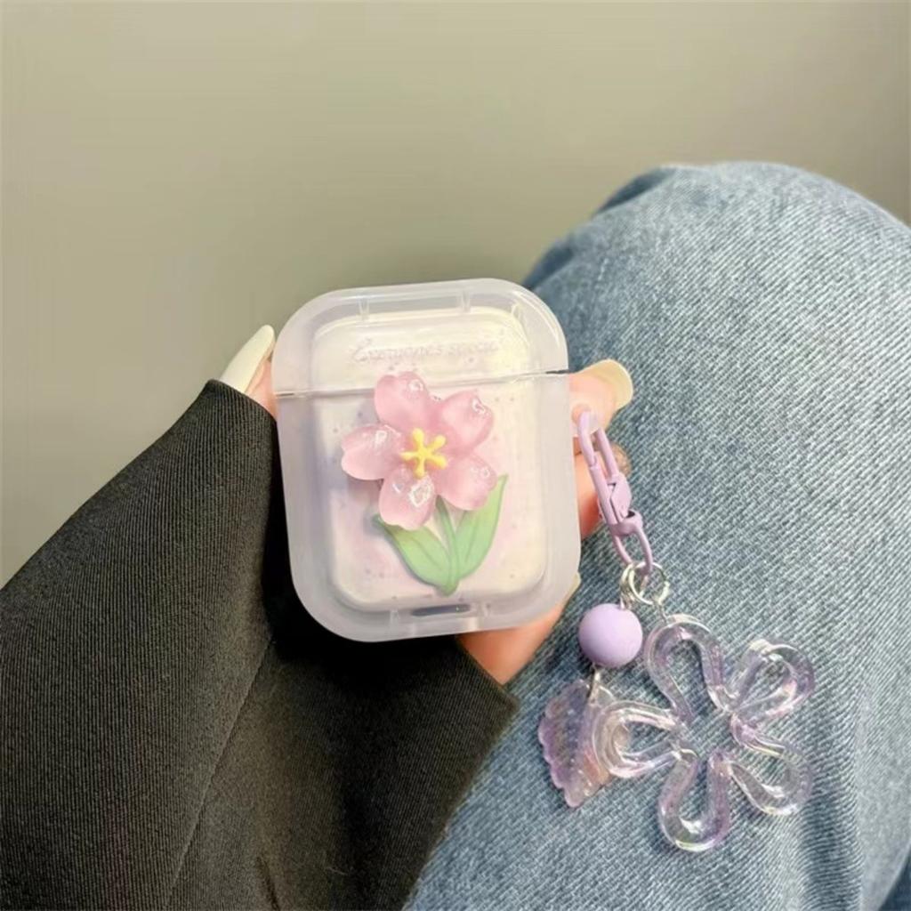 Three-dimensional smudging flowers for AirPods pro1 apple bluetooth wireless 1/1 generation earphone cover cute pendant