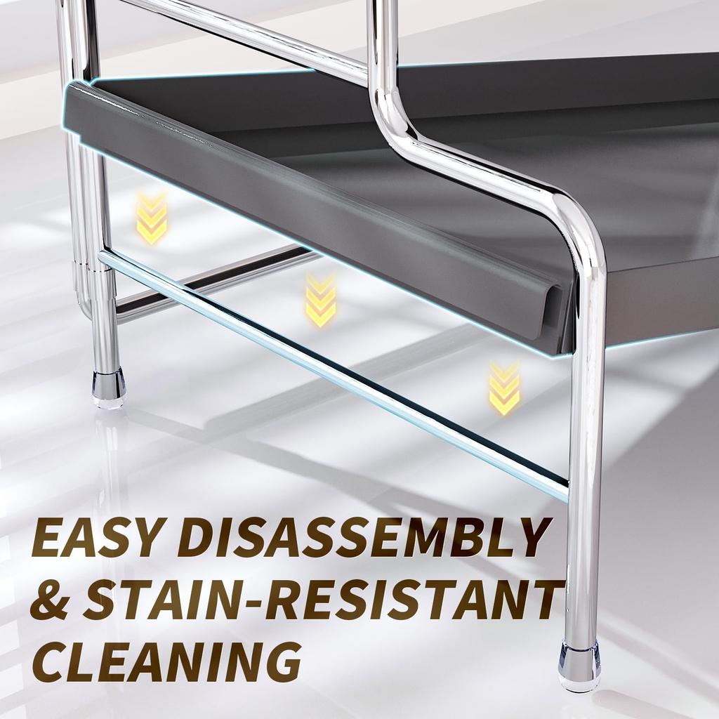33 x 22 x 32cm Cosmetic Storage Rack Makeup Shelf for Washstand/Countertop Removable Tray Foldable Design