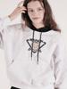 Women'S Crop Bearfriends Signature Emblem Two-Tone Heavy Terry Hoodie Ash Grey Black (Fcd3Ts717W)