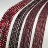 Natural Red Garnet Faceted Round Beads Shinny Stone For Jewelry Making DIY Bracelet Necklace Strand Woman Jewelry Accessories