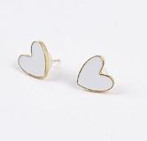 New Korean Sweet Cute Heart Stud Earrings for Women Girl Fashion Black Glaze Aesthetic Geometric Earrings Minimalist Jewelry Gif