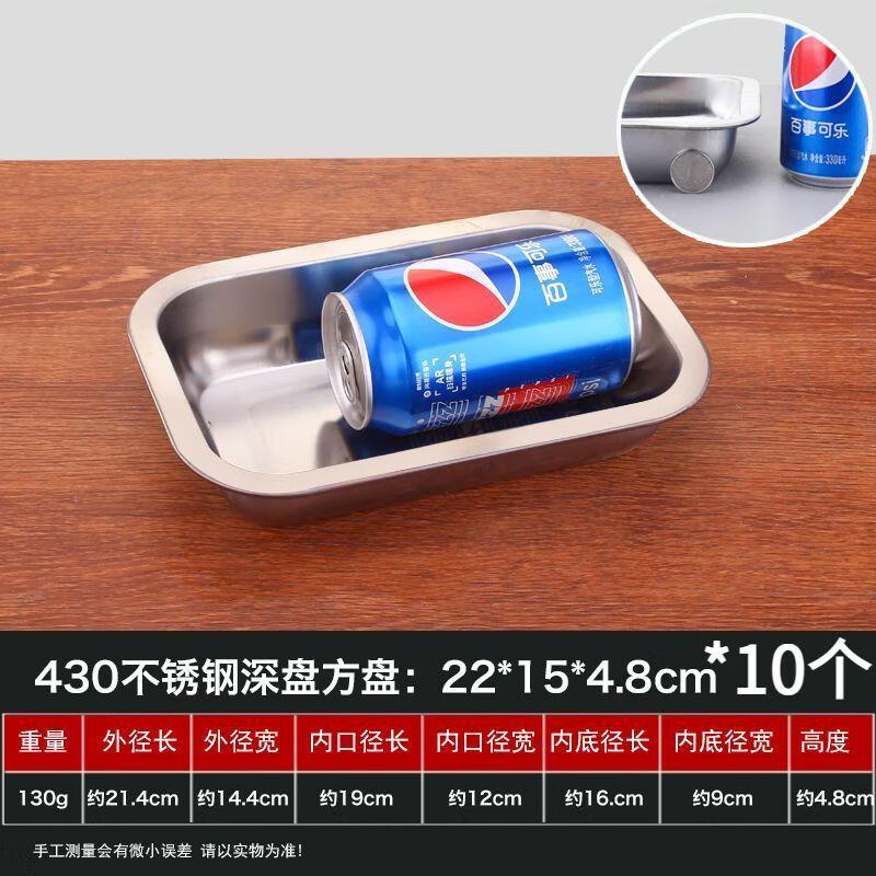 Rectangular Stainless Steel Deep Dining Tray