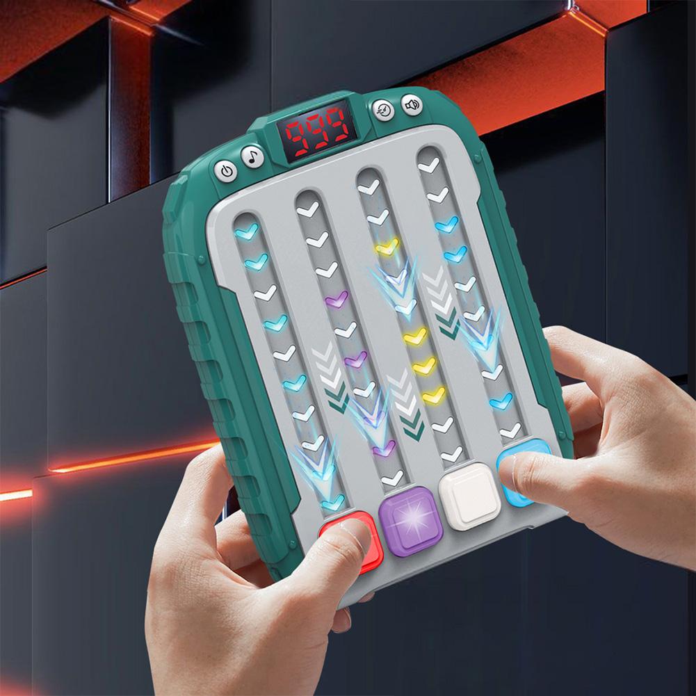 Handheld Electronic Music Rhythm Game Machine Light Up Stress Relief Quick Push Toy With Music 3 Speed Gifts For Girls Boys