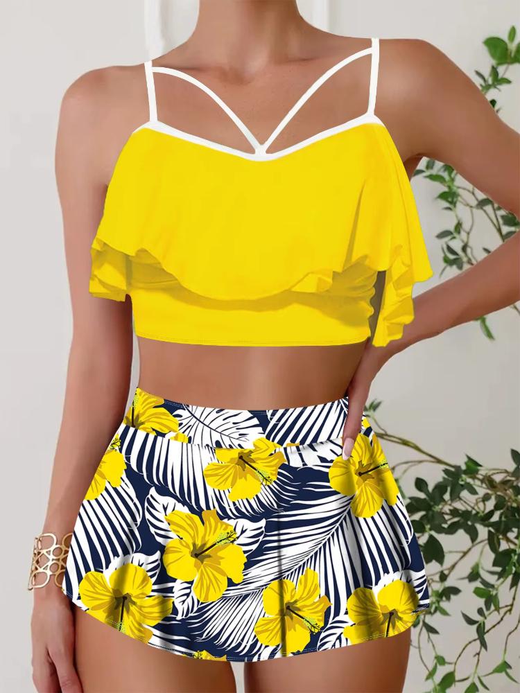 

Летняя картина маслом искусство цветочная печать сексуальные купальники бикини купальники пляжная одежда для отпуска повседневные купальники S-5XL 5XL