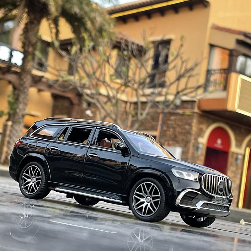 1/24 Benz Maybach GLS63 Alloy Luxy Car Model Diecast Metal Toy Car Model Collection Sound and Light High Simulation Children Gift