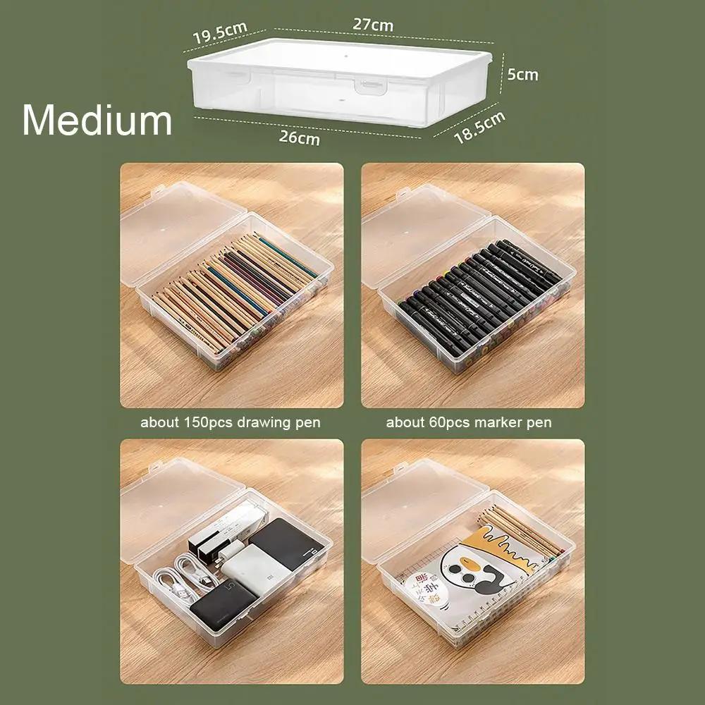 Portable A4 A5 File Organizer Multifunctional Transparent Document Storage Container Dustproof File Box Home Office Supplies