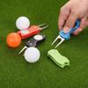Golf Divot Repair Tool Foldable Metal Golf Green Divot Tool with Magnetic Ball Marker 5