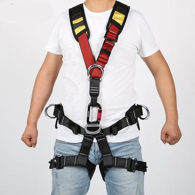 22KN Outdoor Rock Climbing Safety Harness Belt Lanyard Carabiner Hook Gear