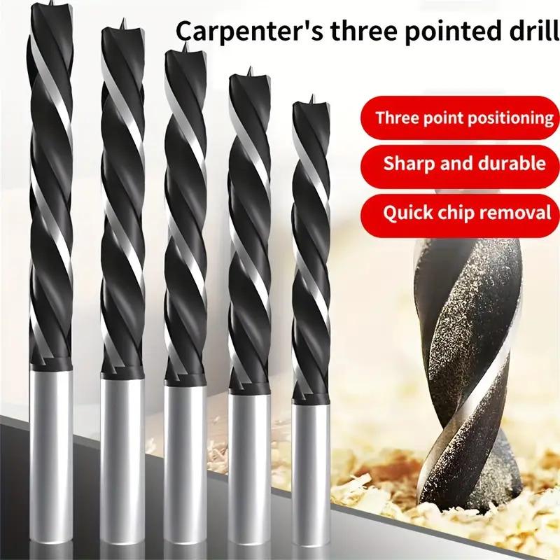8pc 3-10mm Three Pointed Woodworking Drill DC Branch Drill Drilling Electric Drill Bit Drilling Twist Drill Tool Plastic Box Set