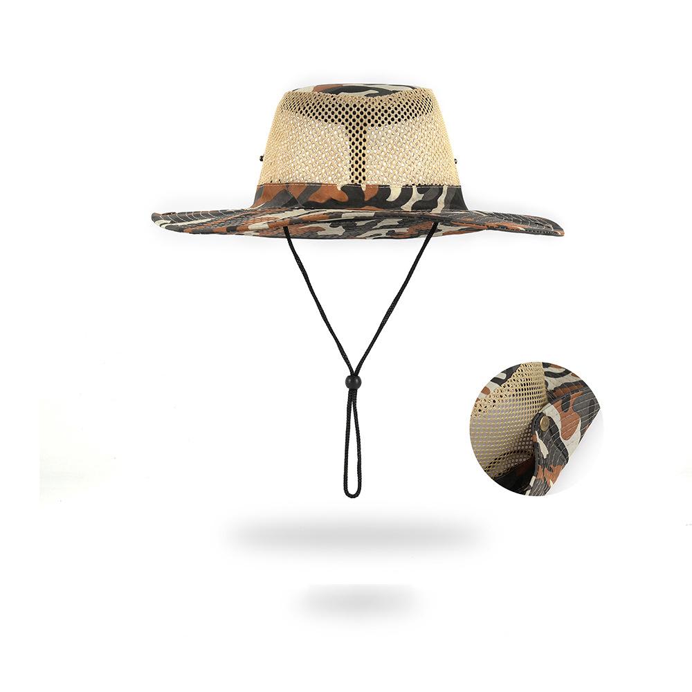 Outdoor Camouflage Mesh Bucket Hat Unisex Quick Drying Bob Caps Hip Hop Gorros Men Women Panama Cap Beach Fishing Boonie Sunhat