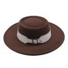 European and American fashion autumn and winter woolen top hat women, British retro temperament big-brimmed jazz hat women's concave felt hat