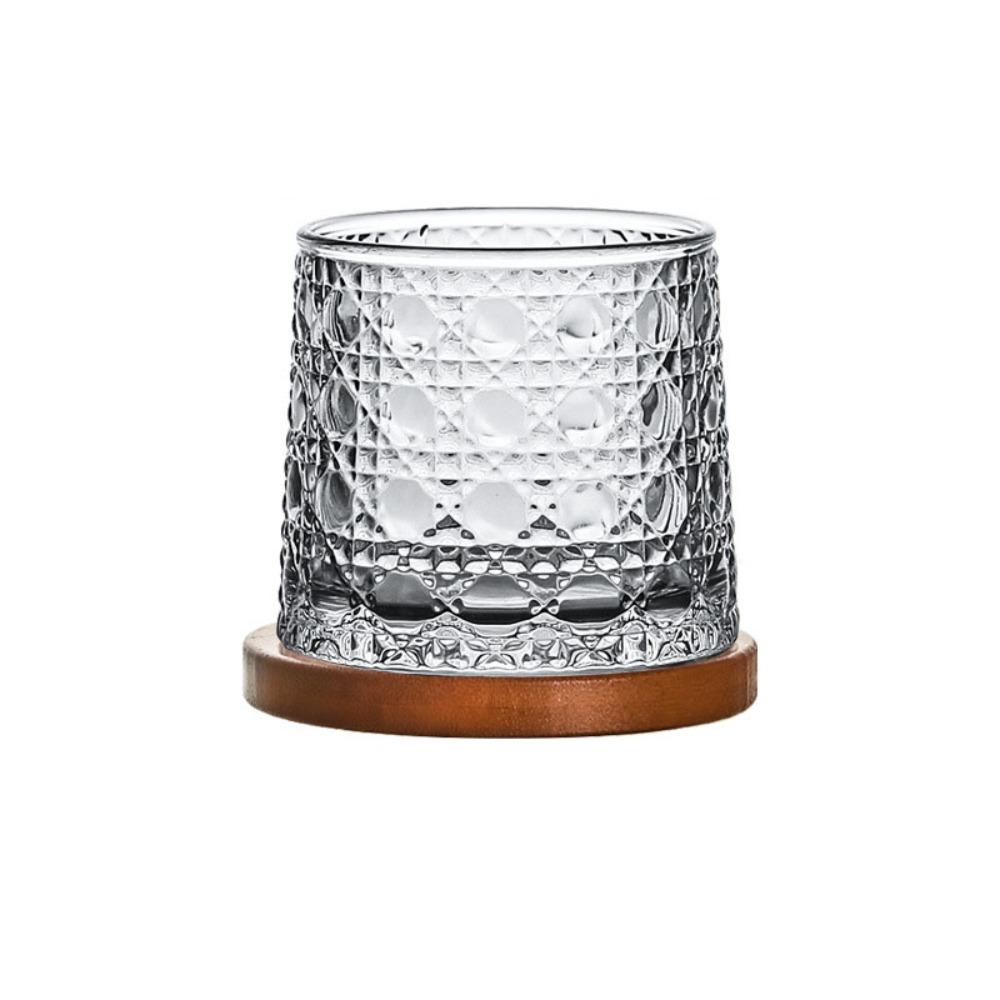 Bar Accessory With Base Spinning Whiskey Glass Clear Thickened Brandy Glass Rotating Wine Cup Beer