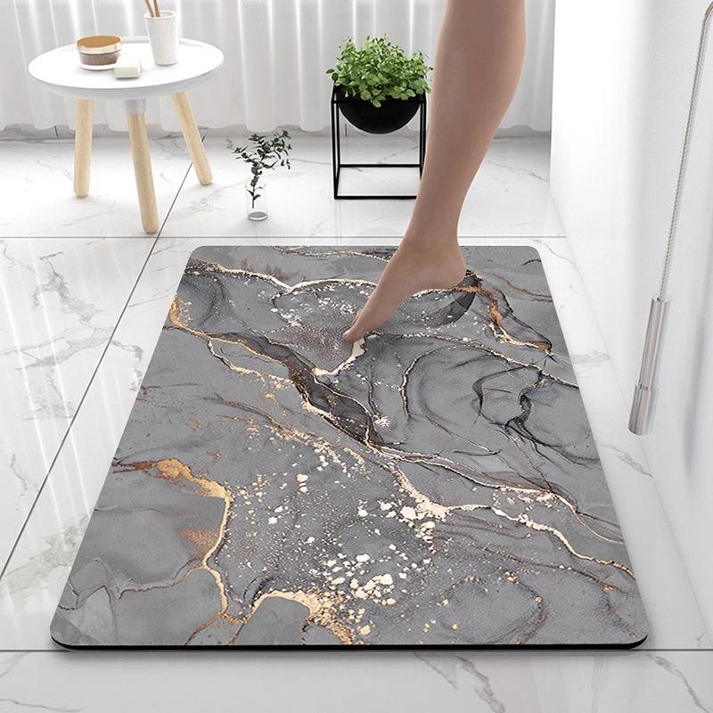 Toilet Door Diatom Mud Bathroom Floor Mat, Anti Slip Bathroom Floor Mat, Water Absorbing Quick Drying Carpet At the