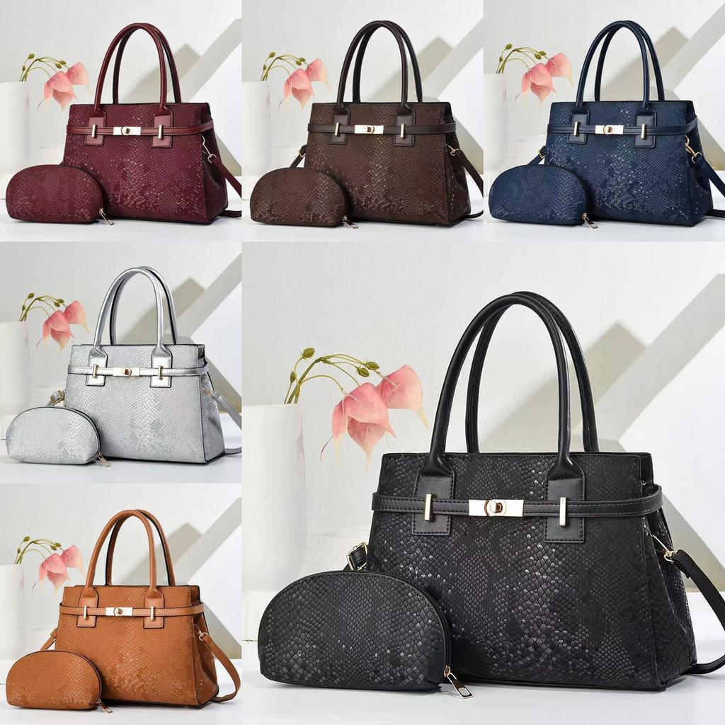 Cross Border Fashion Pu Double Compartment Tote Bag For Daily Use