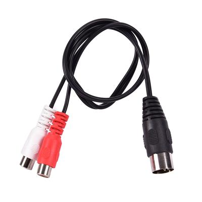 Midi Din 5P Stecker auf 2 Cinch Phono Buchse Klinke Mf Audiokabel 0,5M