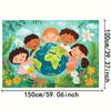 World Unity Flag Earth&Flower Design Indoor and Outdoor Parties Birthdays Festivals First Communion