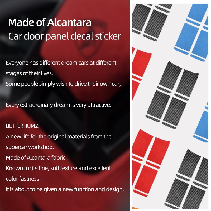 Betterhumz For Ford F-150 SVT Raptor 2015- Made of Alcantara Car Door Panel Auto Interior Trim Stickers Tuning Accessories