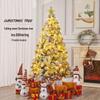 Golden Christmas Tree Set with Ornaments: 1.5m, 1.8m, 2.1m Flocked Pine with White Snow
