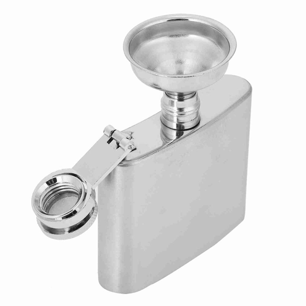 2 Piece Set Leak Proof Stainless Steel Flask With Funnel Hip Flask Mini Wine Flask  Travel 2OZ