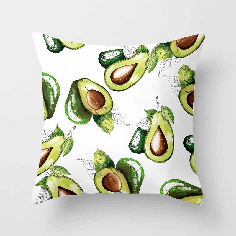 Avocado Printed Pattern Cushion Pillowcase For Home Living Room Sofa Car Seat Decoration Throw Pillow 45 * 45Cm