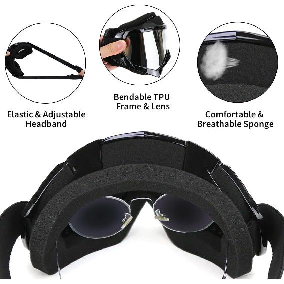 JAMIEWIN Motocross Goggles - ATV Dirt Bike Motorcycle UTV MX Offroad Riding Goggles With Anti UV, Dustproof, Anti Fog Lenses For Men, Women, Youth &