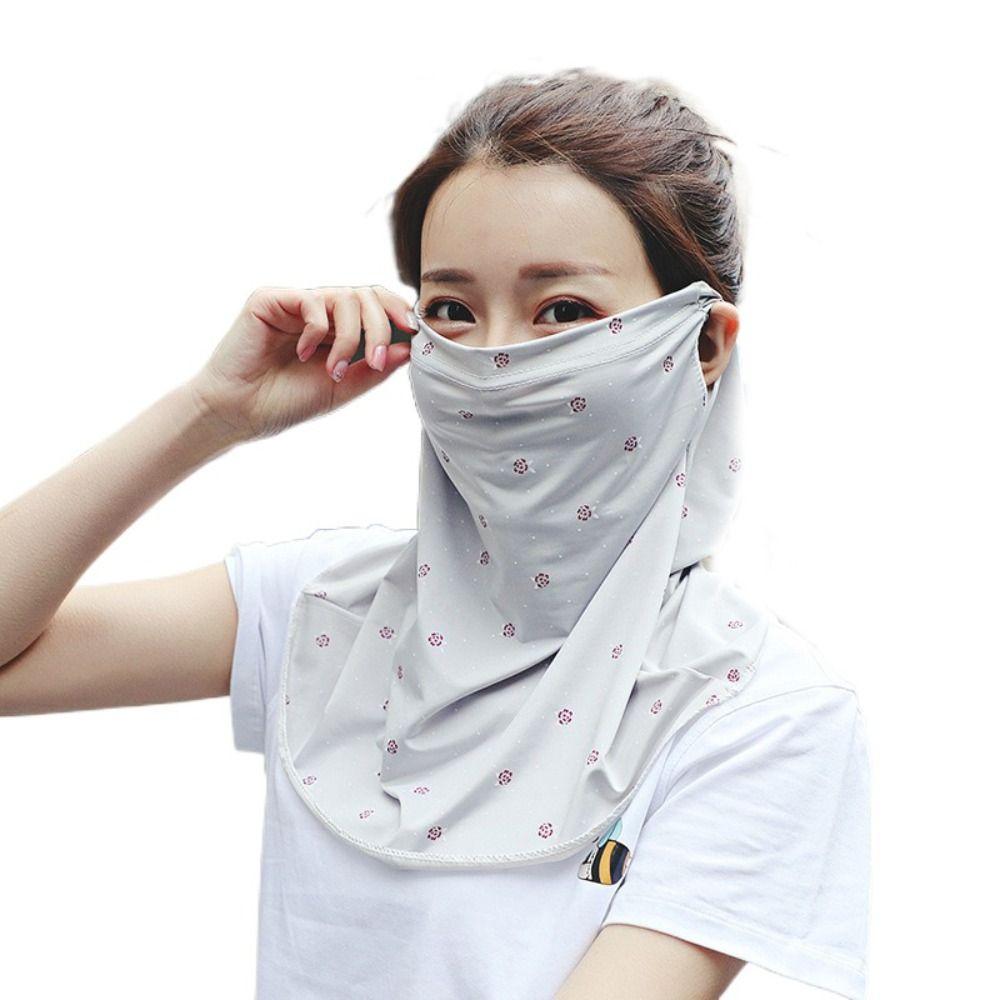 With Neck Flap Sunscreen Face Mask Veil Anti-UV Driving Face Shield Veil  Outdoor