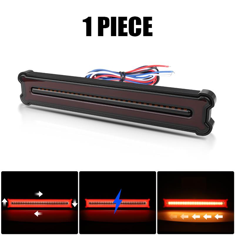3 In 1 Motorcycle Led Tail Light Sequential Turn Signal Lamp Brake Stop Lights For Moto Pickup Truck Trailer Cargo RV 12V 24V