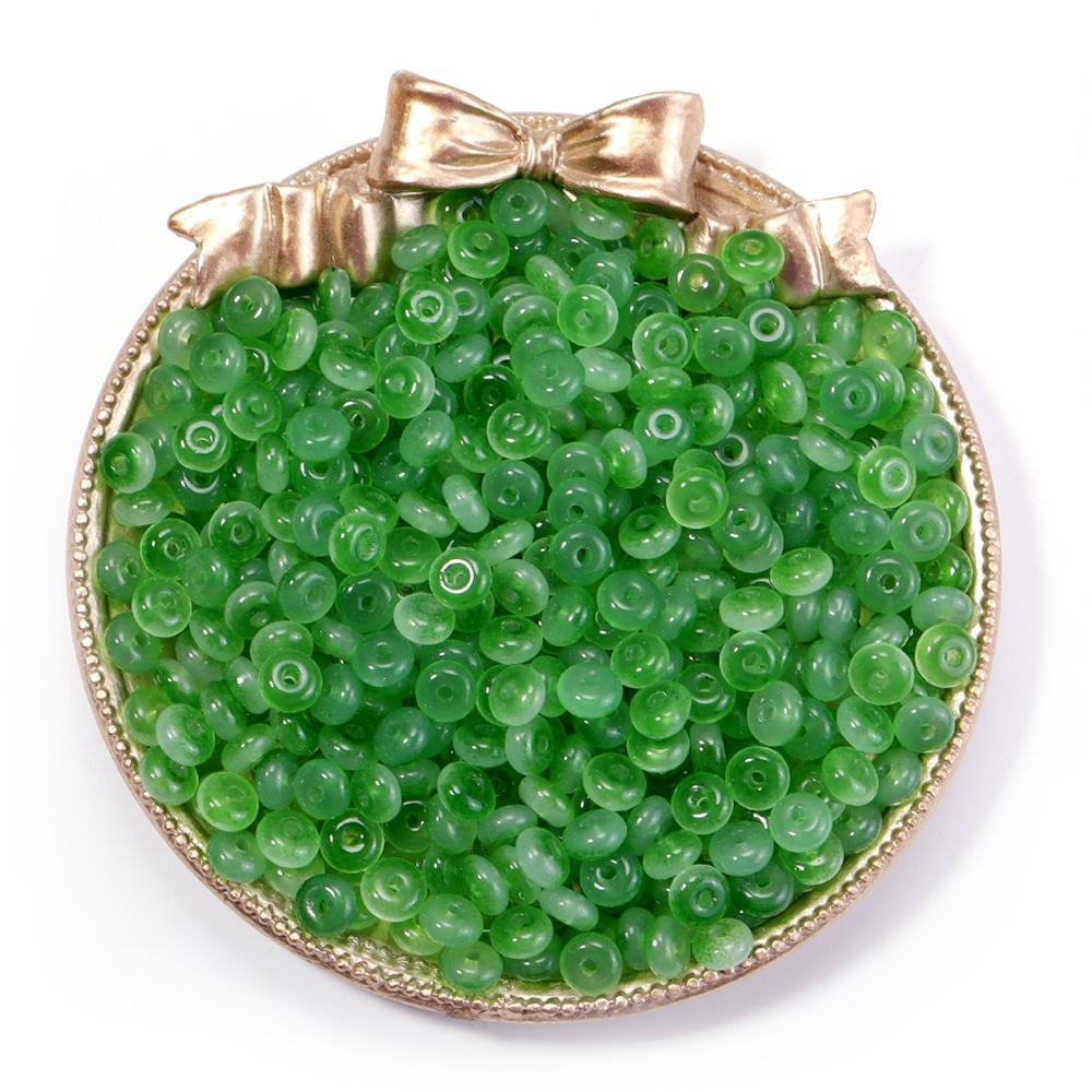 100Pcs/Lot Jelly Color Imitation Jade Glass Beads Abacus Beads Wheel Shape Loose Spacer Beads For Jewelry Making DIY Accessories